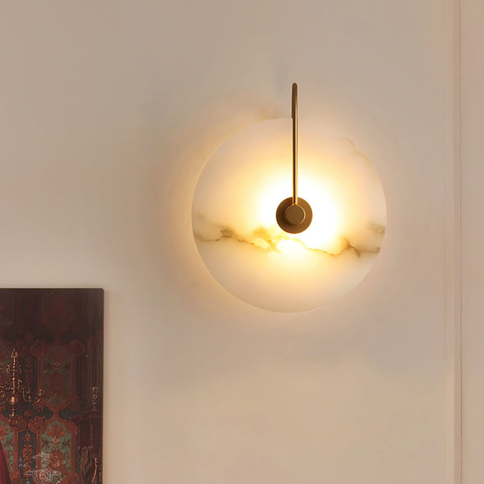 Alabastrová LED Nástěnná Lampa s Moderním Designem – Kulatý Tvar a Jemné Osvětlení, Ideální do Ložnice a Obývacího Pokoje 0