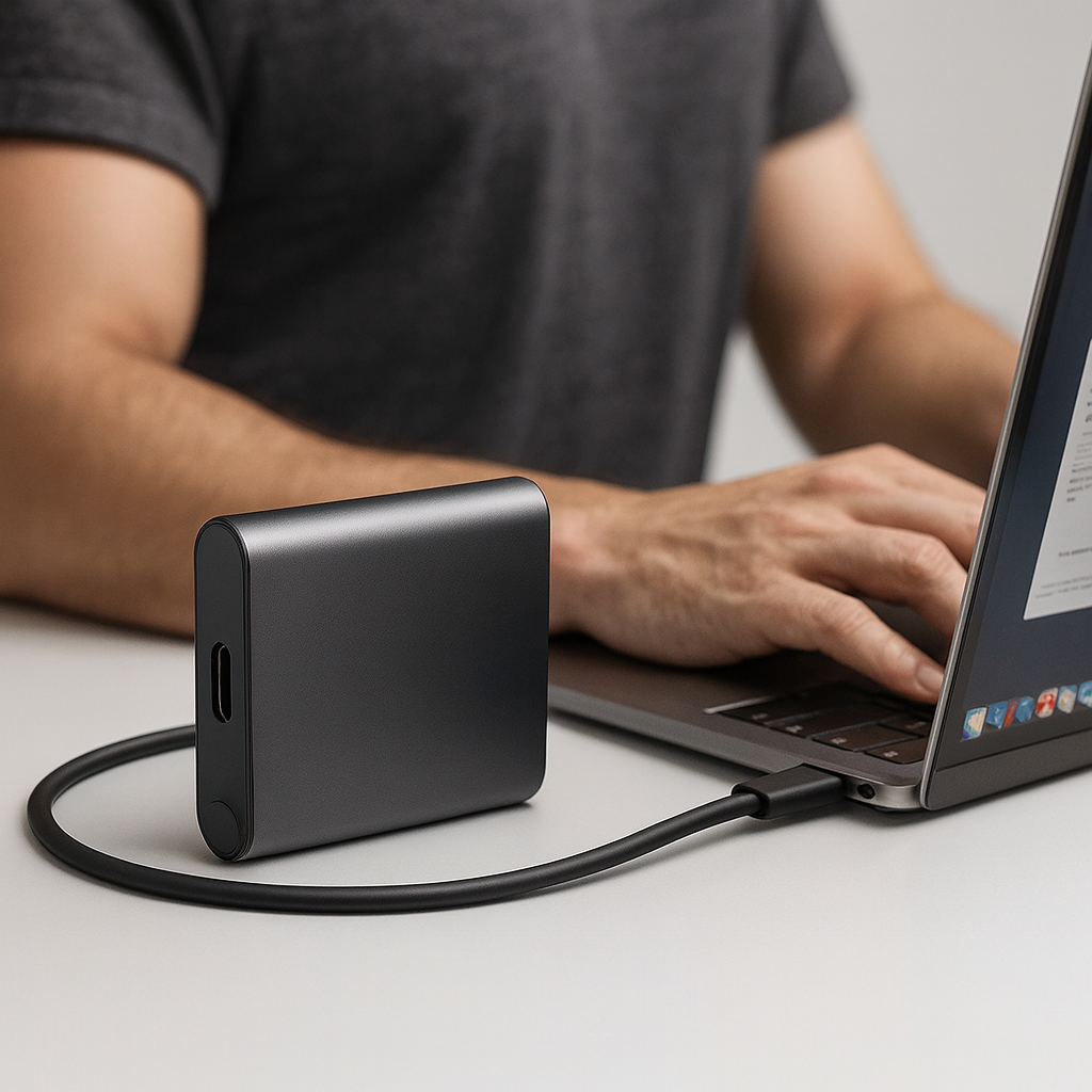1TB přenosný externí SSD disk s vysokou přenosovou rychlostí až 1050 MB/s – kompaktní a lehký disk pro ukládání dat 0