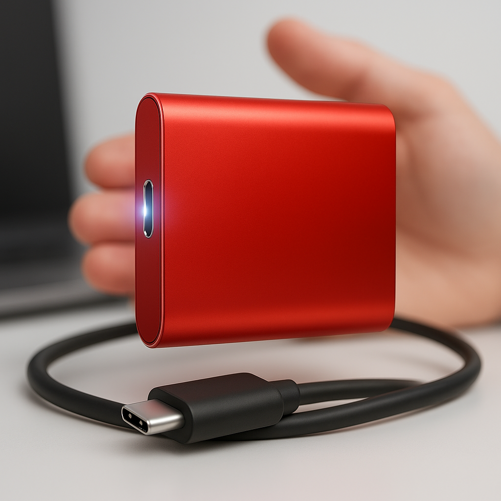 1TB přenosný externí SSD disk s vysokou přenosovou rychlostí až 1050 MB/s – kompaktní a lehký disk pro ukládání dat 5