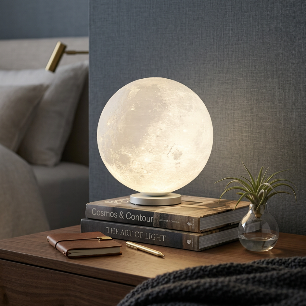 3D Měsíční lampa s dimmovatelnou LED, realistickou texturou, dostupná v různých velikostech 2