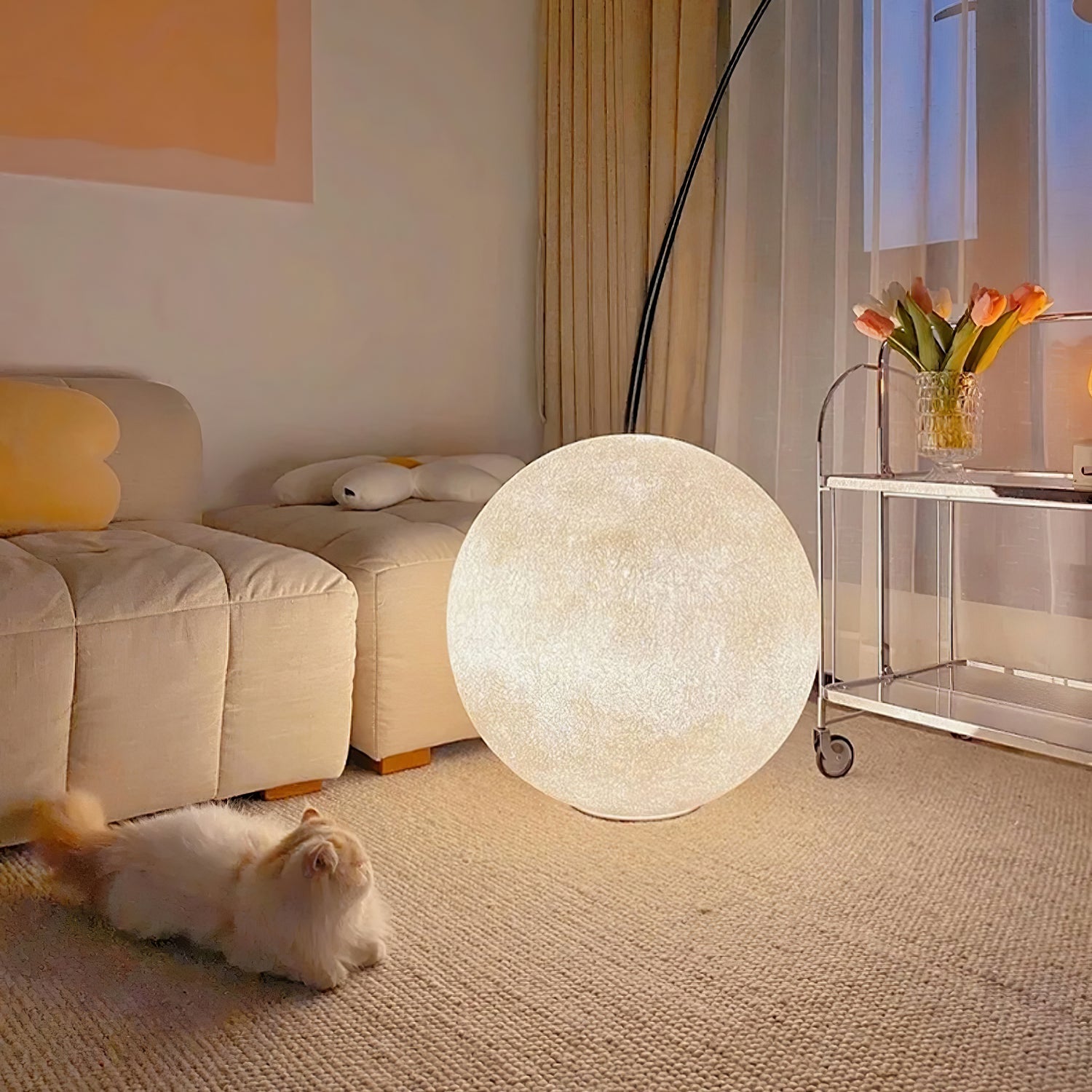 3D Měsíční lampa s dimmovatelnou LED, realistickou texturou, dostupná v různých velikostech 3