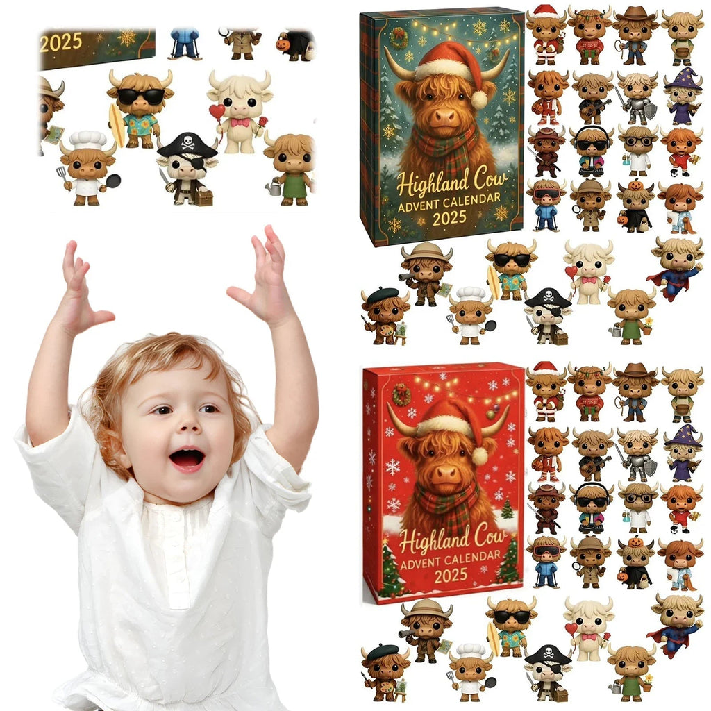 3D adventní kalendář skotské krávy – 24 zábavných dekorací pro vaše vánoční odpočítávání 4