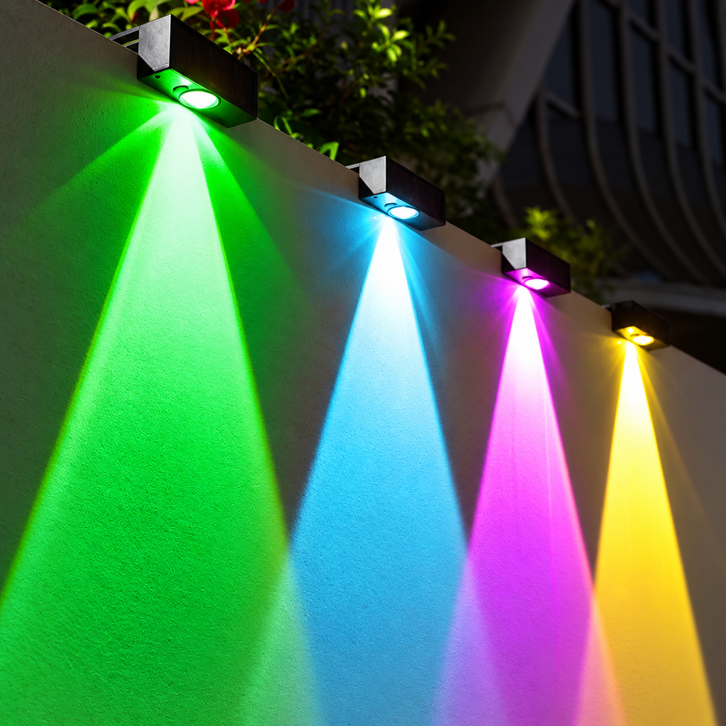 Solární Světlo s Automatickým Ovládáním a RGB Změnou Barev – IP65 Odolné pro Zahradu a Terasu