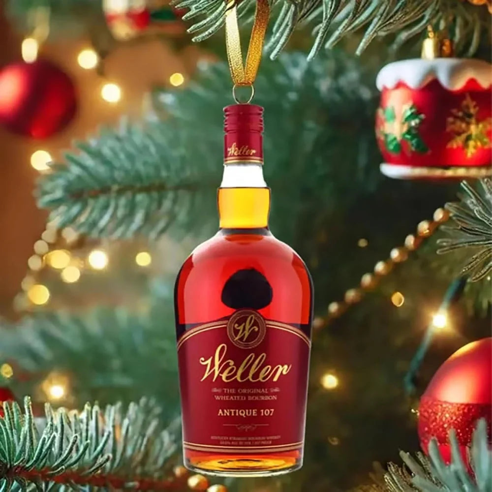 Adventní kalendář s mini ozdobami na lahve, 24denní odpočítávání s tématem whisky bourbonu, 1