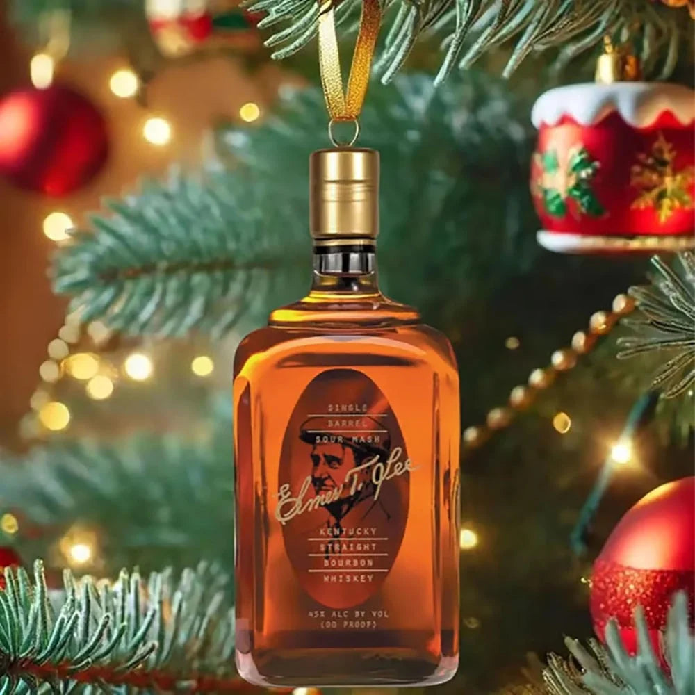 Adventní kalendář s mini ozdobami na lahve, 24denní odpočítávání s tématem whisky bourbonu, 2