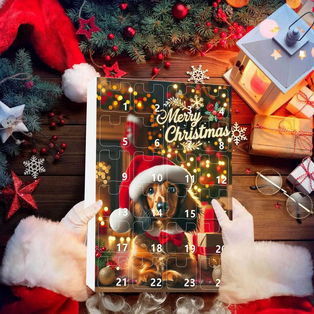 Adventní kalendář pro jezevčíky - 24denní odpočet a dekorativní akrylový vzor 3