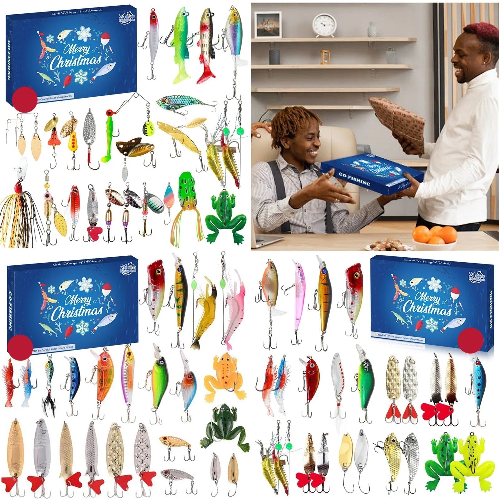 Adventní rybářský kalendář s 24 unikátními rybářskými doplňky – kompaktní a vodotěsný pro rybolov ve sladké vodě 1