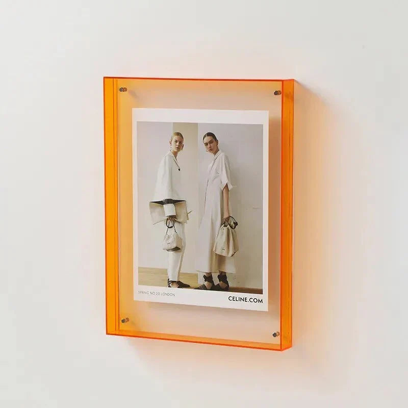 Akrilový rám na fotografie s barevným designem, moderní transparentní dekorace s jednoduchou montáží, ideální pro 8