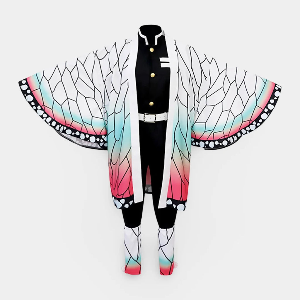 Anime cosplay kimono costume with sword for kids and adults, perfect for Halloween and cosplay events, featuring vibrant colors and intricate designs. 2