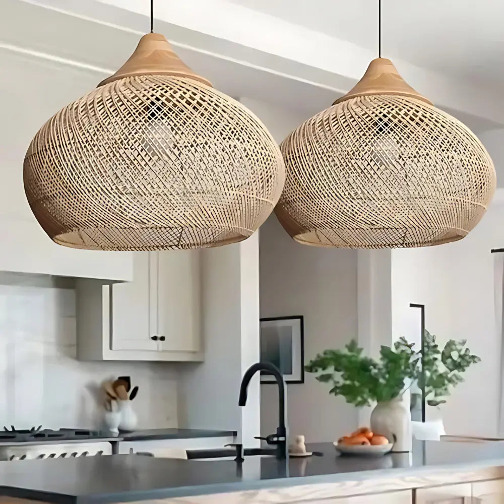 Atmosférická lampa z přírodního ratanu 0