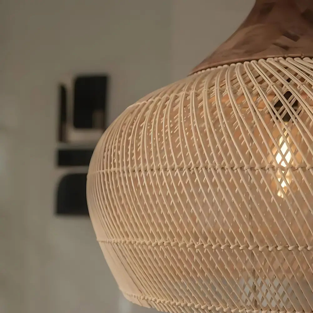 Atmosférická lampa z přírodního ratanu 6