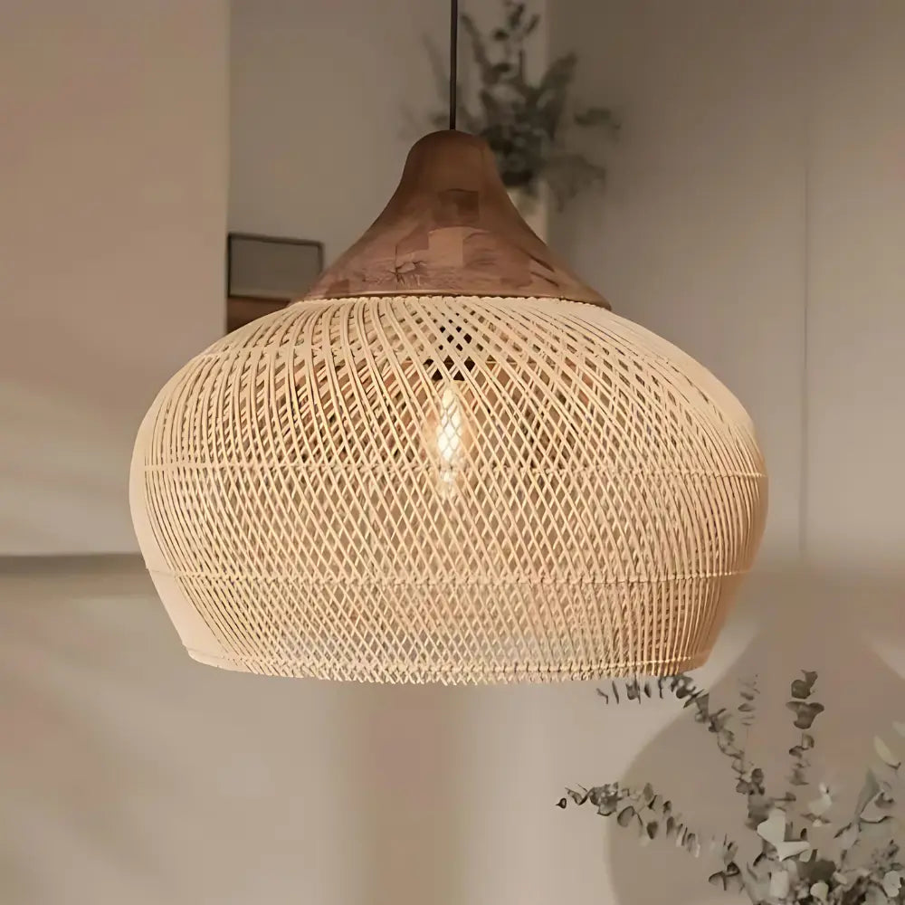 Atmosférická lampa z přírodního ratanu 7