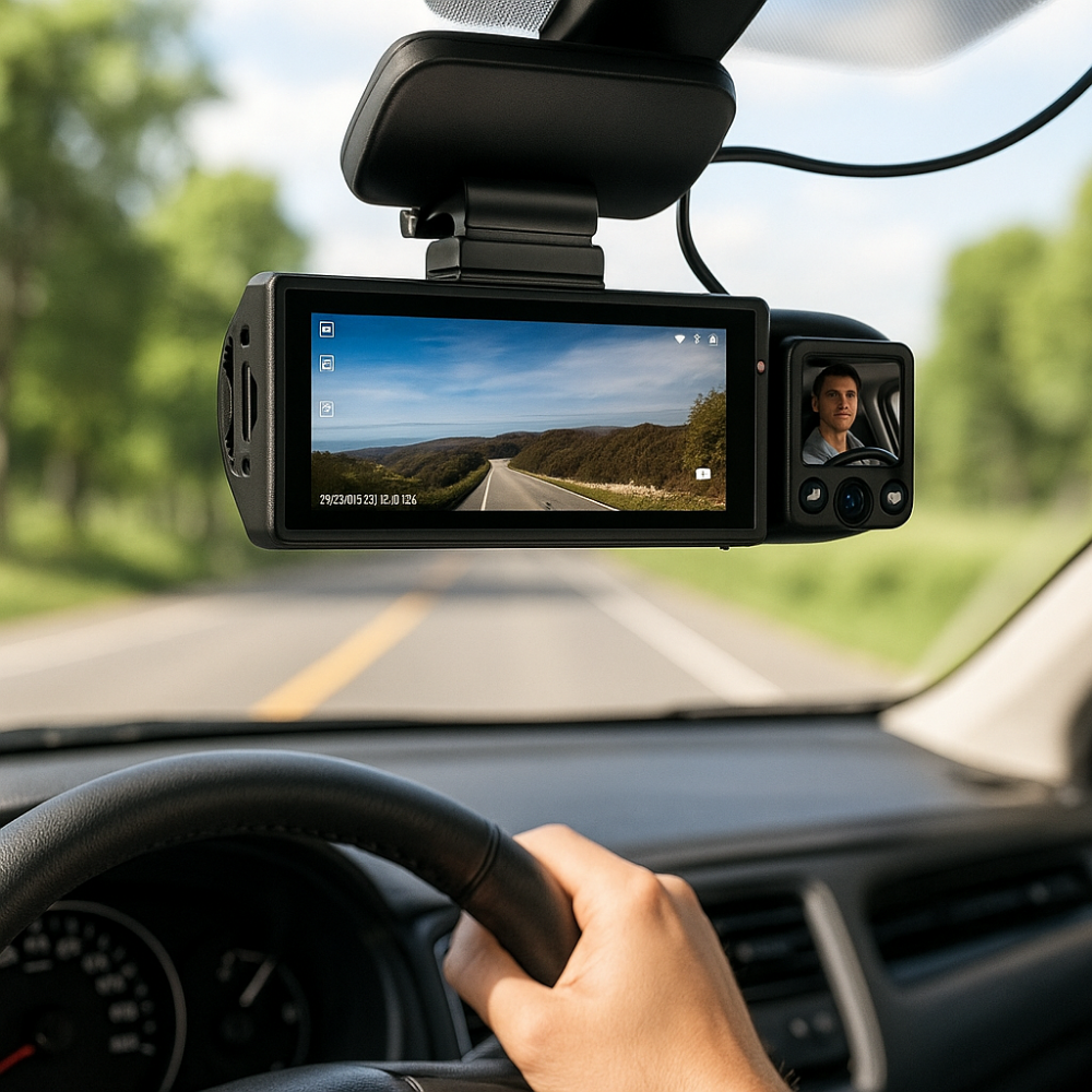 Autokamera s dvojitým objektivem a rozlišením 1080p s Wi-Fi – noční vidění, širokoúhlý záběr, vestavěný mikrofon a reproduktor 5
