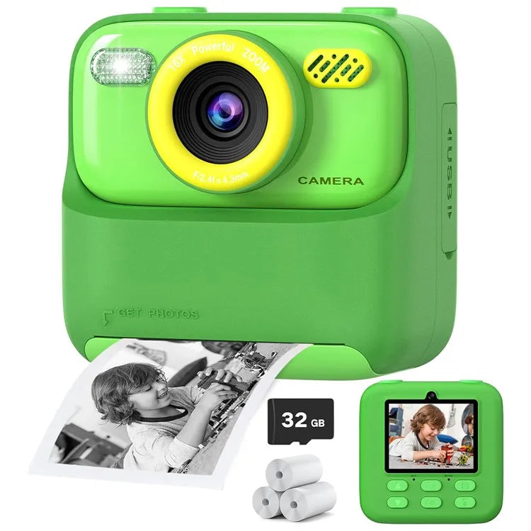 Barevná HD selfie kamera pro děti s 32GB pamětí – okamžitý tisk a kreativní funkce pro děti 4