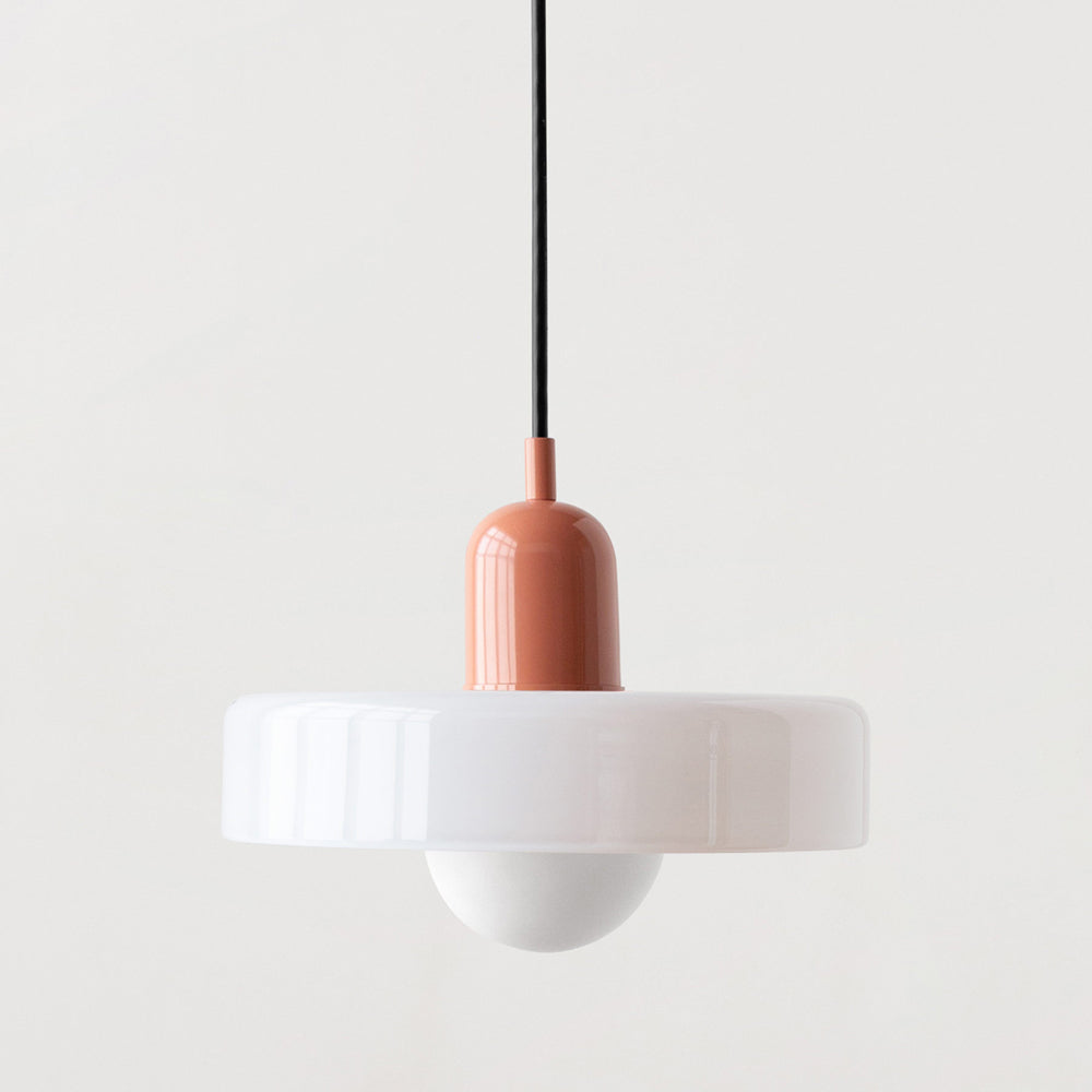 Barevná závěsná lampa Bauhaus s nastavitelným kabelem – lampa do obývacího pokoje a na stole, moderní design, sklo a kov 22