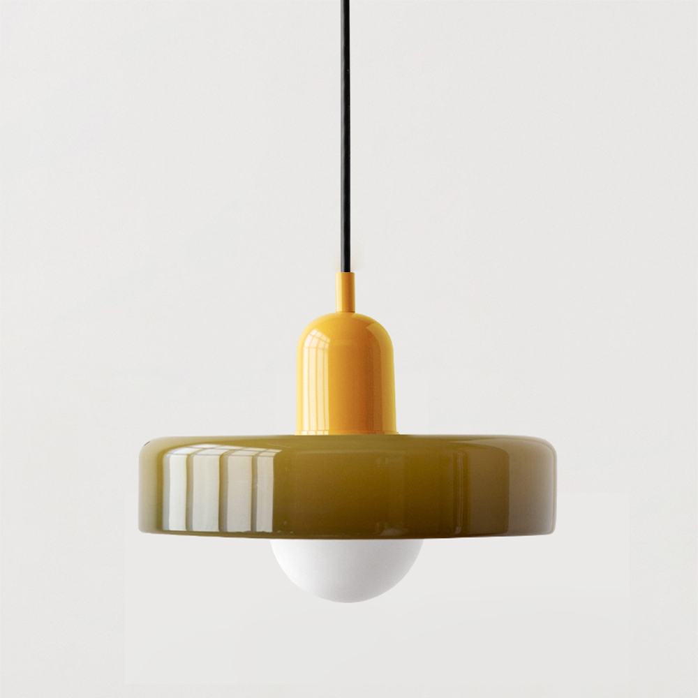 Barevná závěsná lampa Bauhaus s nastavitelným kabelem – lampa do obývacího pokoje a na stole, moderní design, sklo a kov 27