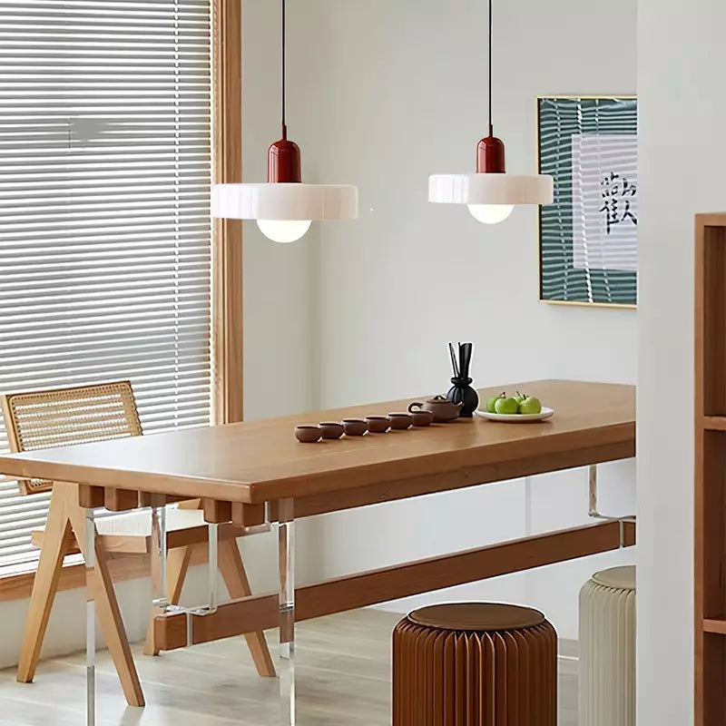 Barevná závěsná lampa Bauhaus s nastavitelným kabelem – lampa do obývacího pokoje a na stole, moderní design, sklo a kov 5