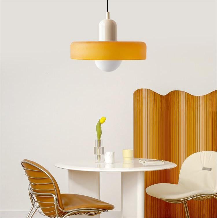Barevná závěsná lampa Bauhaus s nastavitelným kabelem – lampa do obývacího pokoje a na stole, moderní design, sklo a kov 7