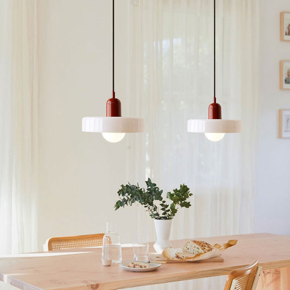 Barevná závěsná lampa Bauhaus s nastavitelným kabelem – lampa do obývacího pokoje a na stole, moderní design, sklo a kov 8