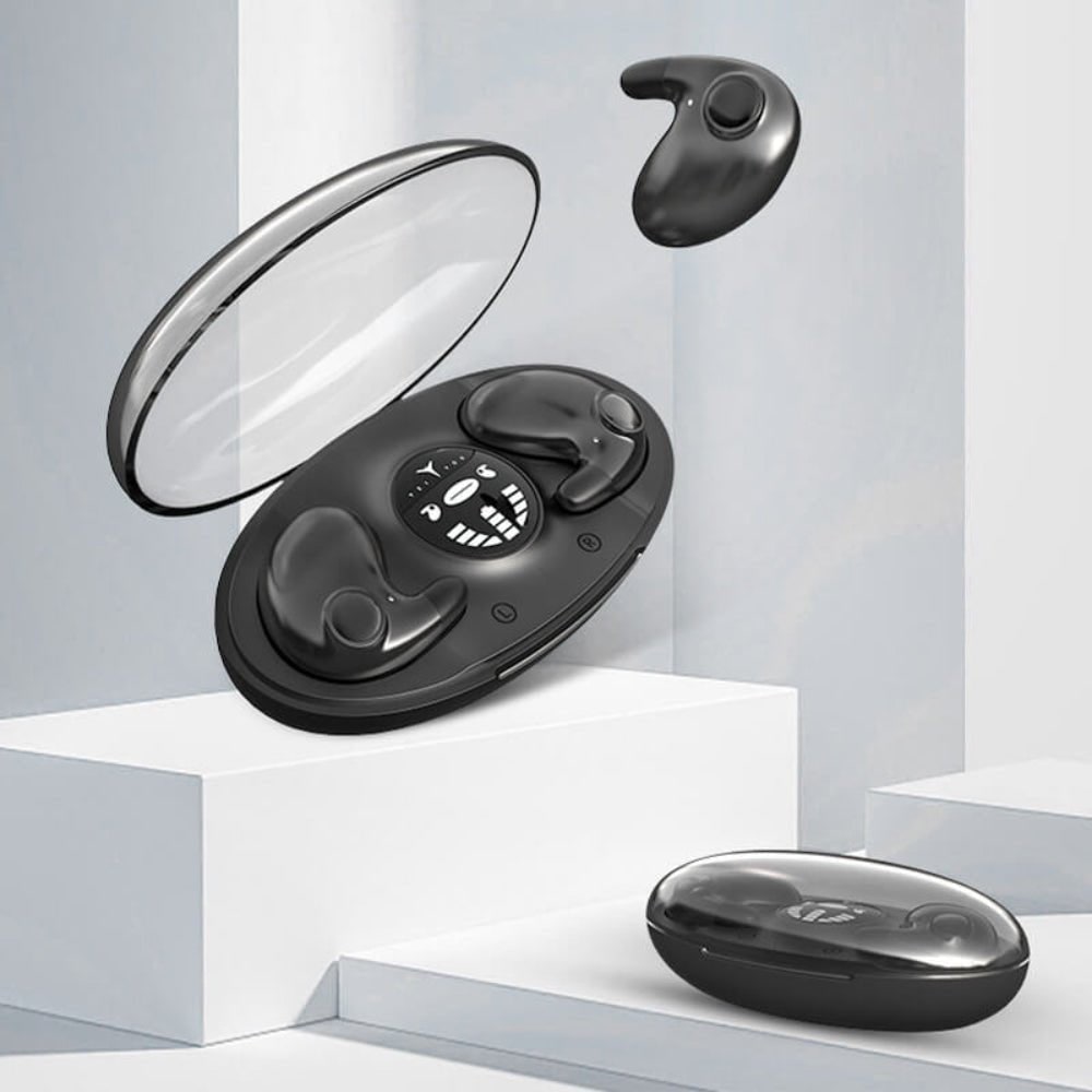 Bezdrátová Bluetooth sluchátka s potlačením hluku a vodotěsným provedením – sluchátka do uší s LED displejem 4