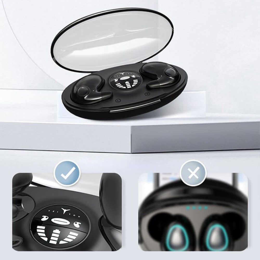 Bezdrátová Bluetooth sluchátka s potlačením hluku a vodotěsným provedením – sluchátka do uší s LED displejem 6