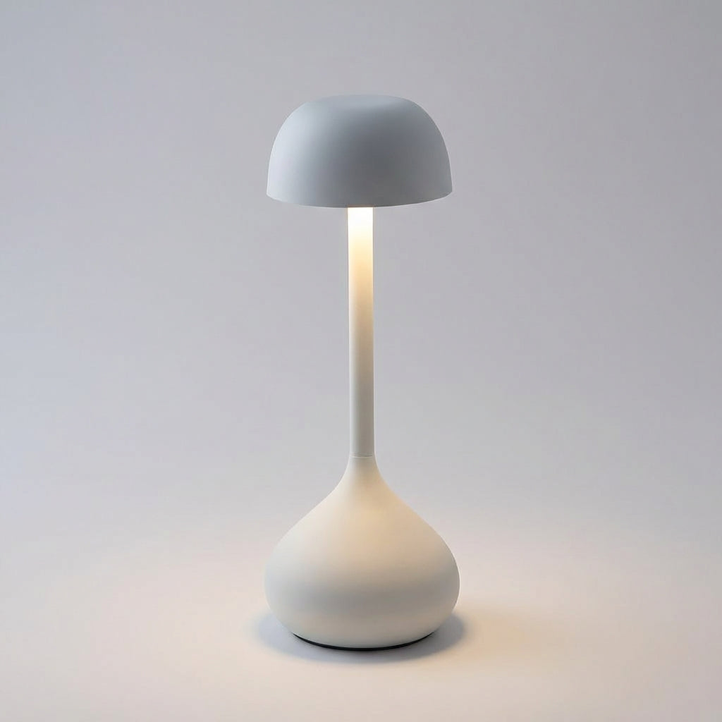 Bezdrátová LED Stolní Lampa s Nastavitelným Jasem a Moderním Houbovým Designem – Hliník a Akryl 0