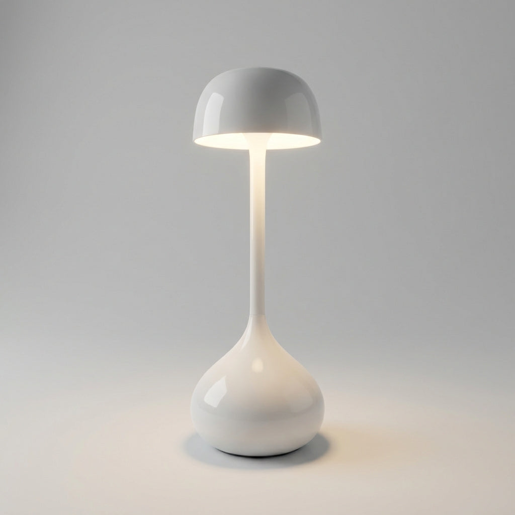 Bezdrátová LED Stolní Lampa s Nastavitelným Jasem a Moderním Houbovým Designem – Hliník a Akryl 4