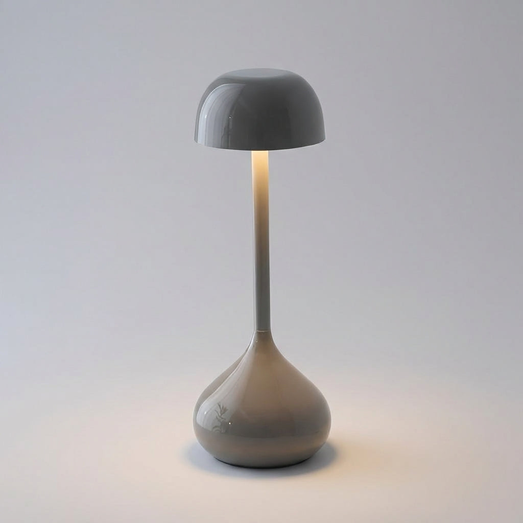 Bezdrátová LED Stolní Lampa s Nastavitelným Jasem a Moderním Houbovým Designem – Hliník a Akryl 7