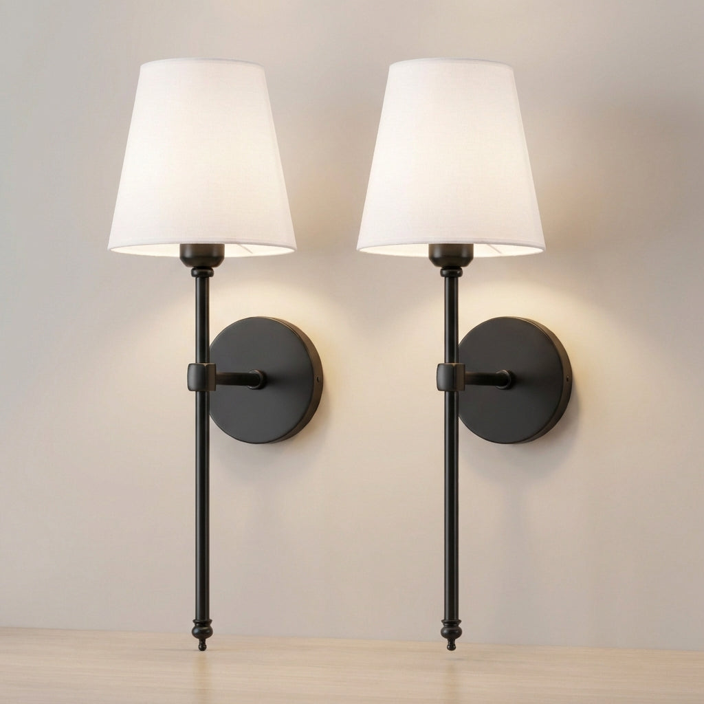 Bezdrátová LED nástěnná lampa s dálkovým ovládáním, nastavitelné osvětlení, elegantní design, sada 2 kusů 5