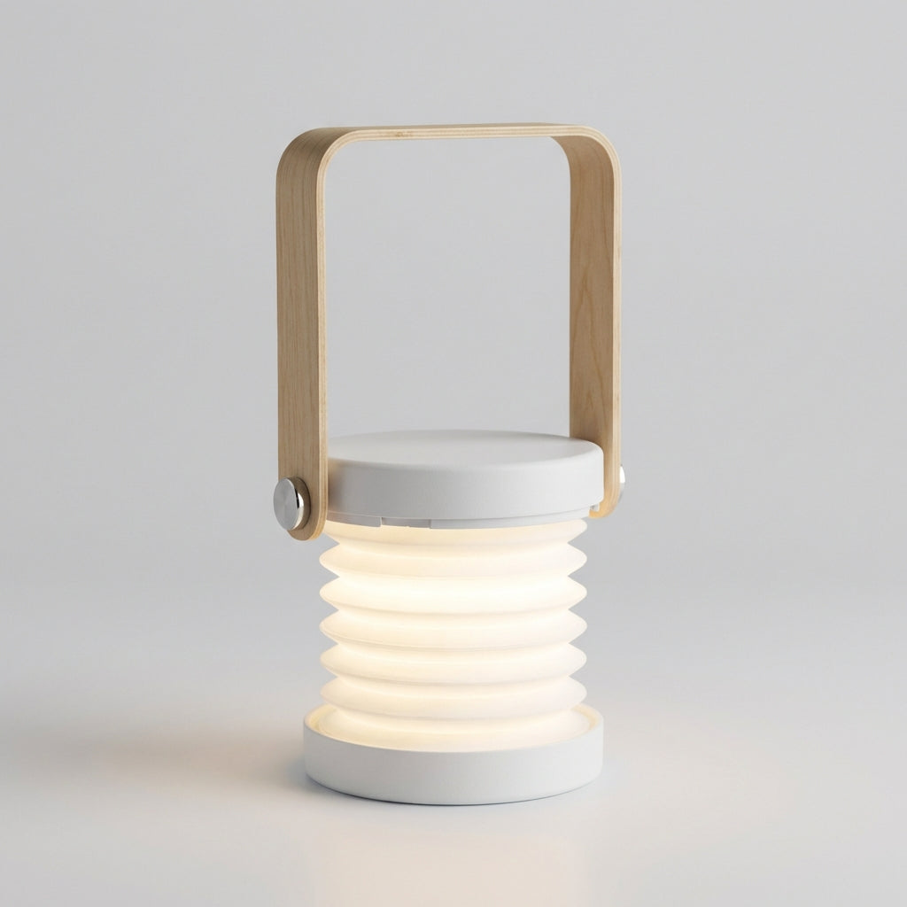 Bezdrátová LED stolní lampa s dotykovým ovládáním – moderní design ze dřeva a kovu 0