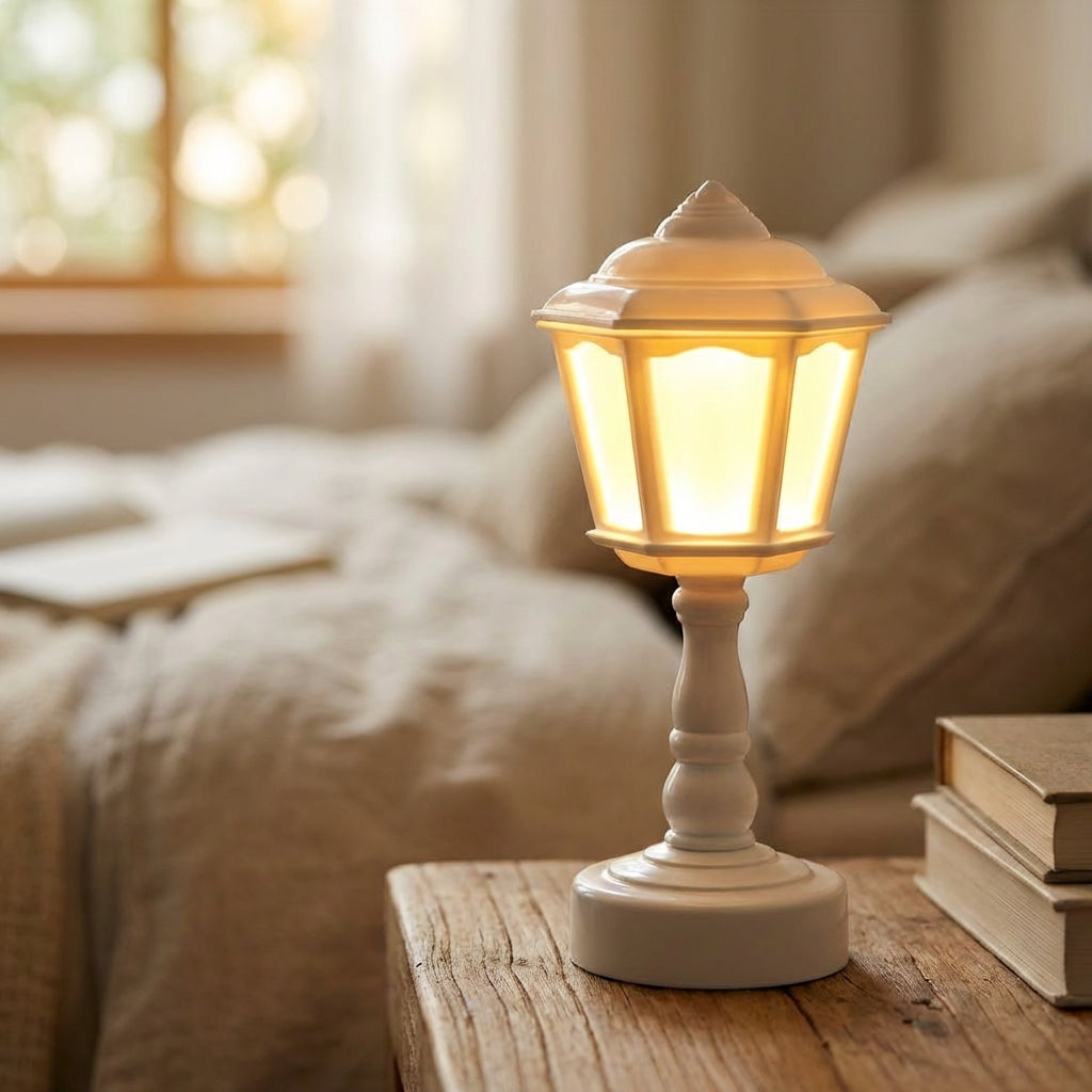 Bezdrátová LED stolní lampa ve vintage stylu s teplým světlem a kompaktním designem 1