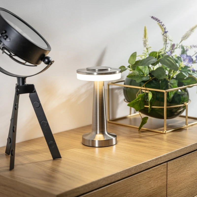 Bezdrátová retro stolní lampa s nastavitelným osvětlením - stolní lampa na baterie do obývacích pokojů a ložnic 7