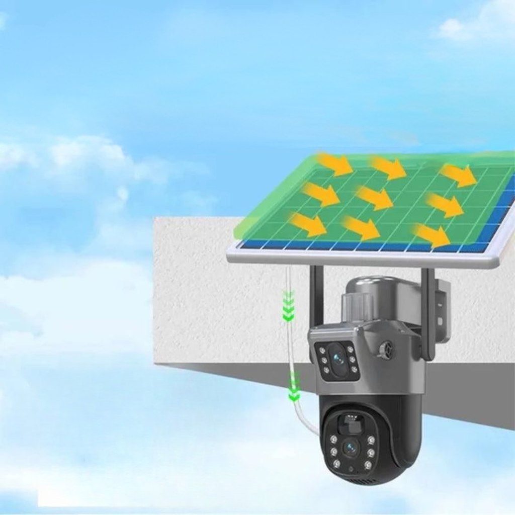 Bezdrátová venkovní kamera 4K s 360° rotací a inteligentní detekcí – odolná vůči povětrnostním vlivům a napájená solární energií 1