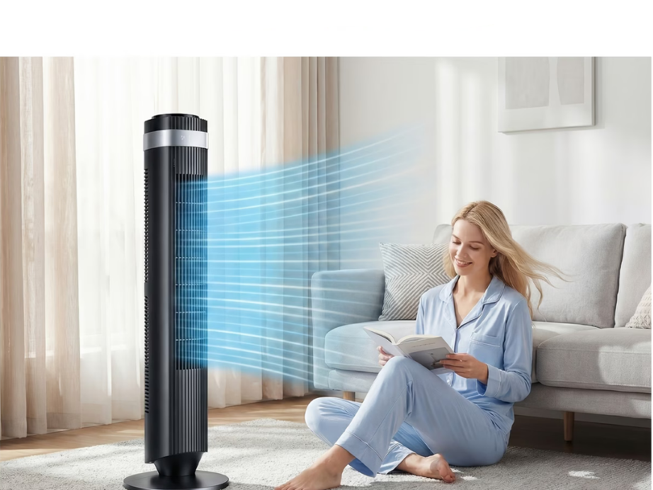Bezlopatkový věžový ventilátor s tichým chlazením a vysokorychlostním prouděním vzduchu – štíhlý prostorově úsporný design 1