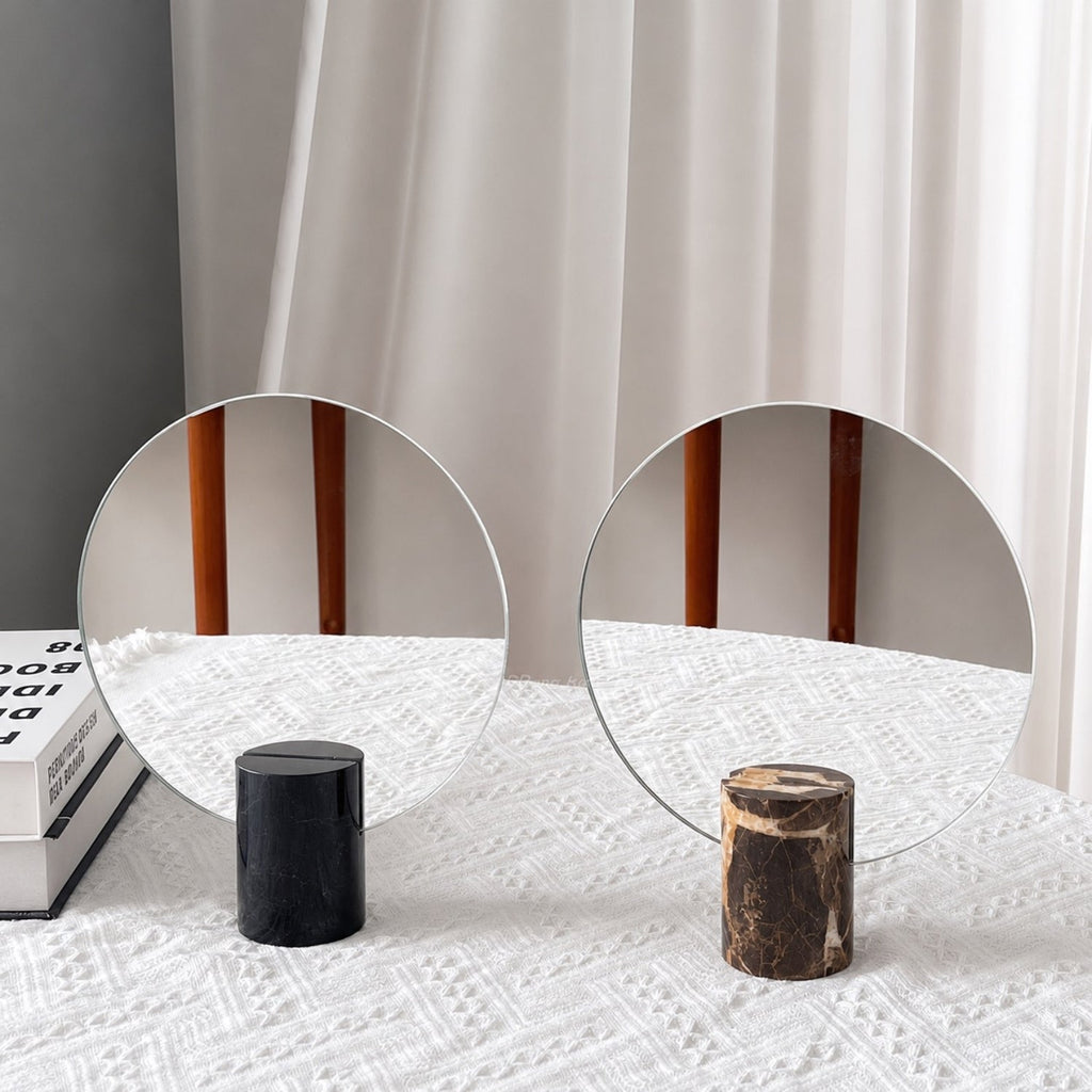 Bezrámové stojací zrcadlo s mramorovým podstavcem, moderní design pro koupelnu a interiéry 5