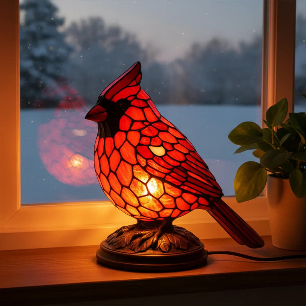 Červená stolní lampa s mozaikovým stínidlem - USB noční světlo ve stylu art deco do obývacích pokojů a ložnic 1