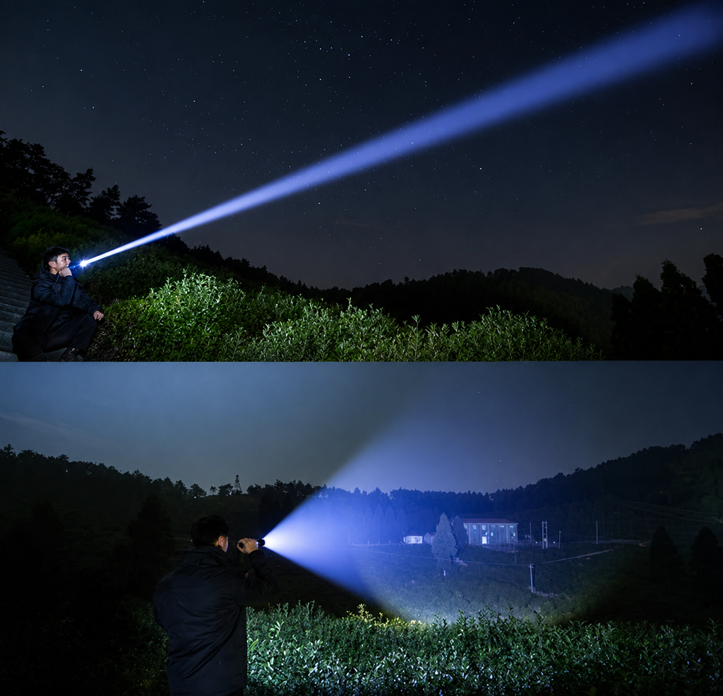 LED Svítilna XHP50 s Teleskopickým Zoomem a 90 000 Lumeny – Voděodolná Hliníková Konstrukce