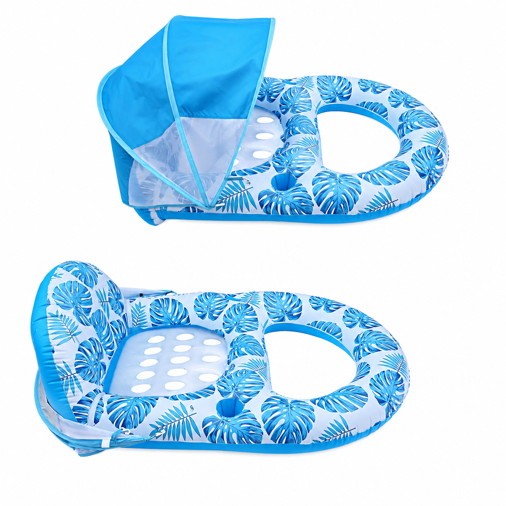 Nafukovací Bazénový Plovák s Stínící Stříškou – Lehký PVC Design pro Letní Relaxaci – 69cm x 140cm x 109cm
