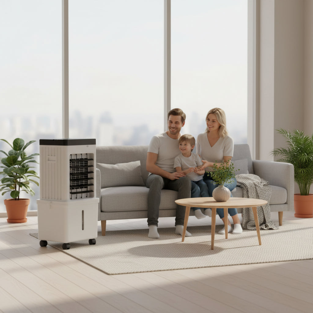 Chladič vzduchu 3 v 1 s velkou nádrží na vodu, přenosný ventilátor a zvlh 3