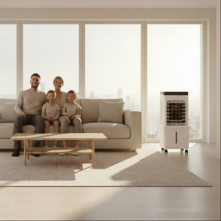 Chladič vzduchu 3 v 1 s velkou nádrží na vodu, přenosný ventilátor a zvlh 5