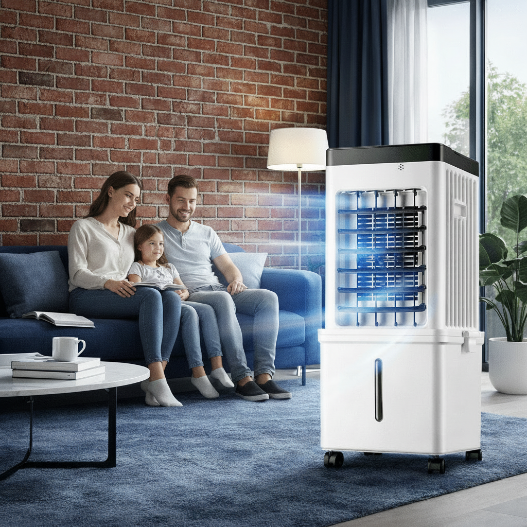 Chladič vzduchu 3 v 1 s velkou nádrží na vodu, přenosný ventilátor a zvlh 6