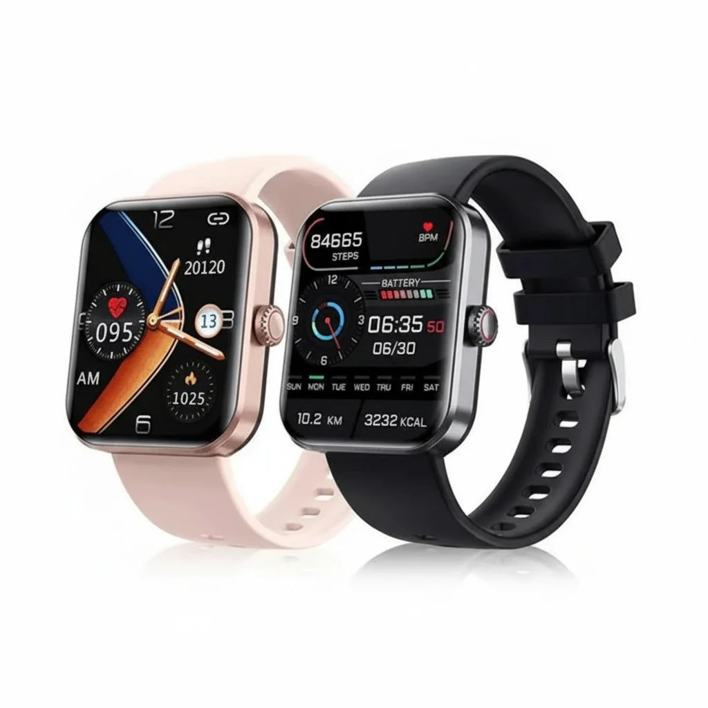 Chytré hodinky s měřením krevního tlaku a cukru, fitness sledováním, odolným designem a silikonovým 1