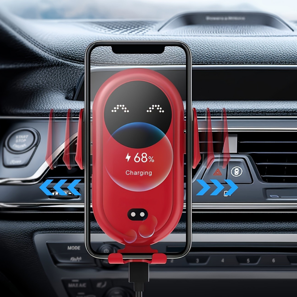 Chytrý bezdrátový držák telefonu do auta s automatickým uchycením a montáží do větracího otvoru – bezpečná jízda s volnými rukama 0