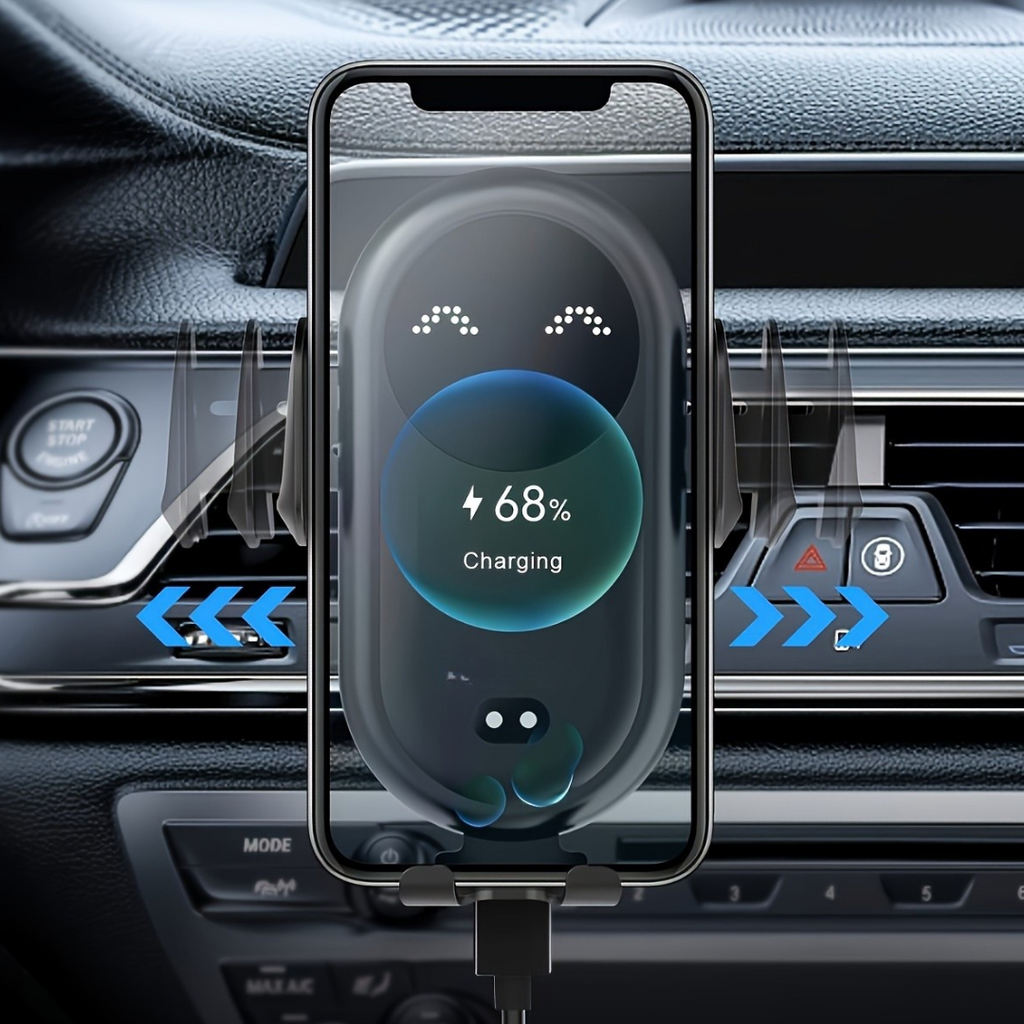 Chytrý bezdrátový držák telefonu do auta s automatickým uchycením a montáží do větracího otvoru – bezpečná jízda s volnými rukama 6