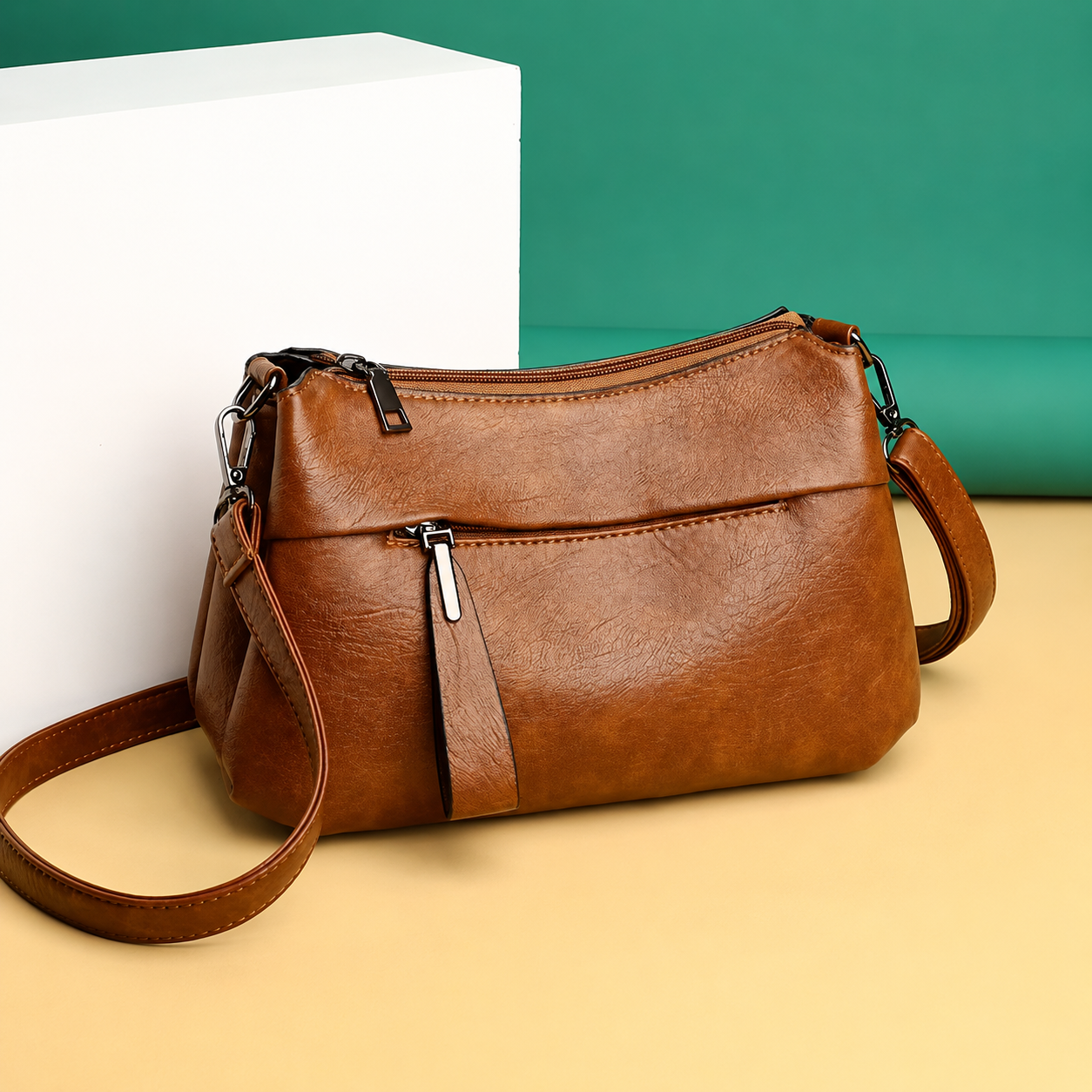 Crossbody kabelka s chytrými přihrádkami a nastavitelným popruhem – lehká a každodenní nošení pro ženy 0