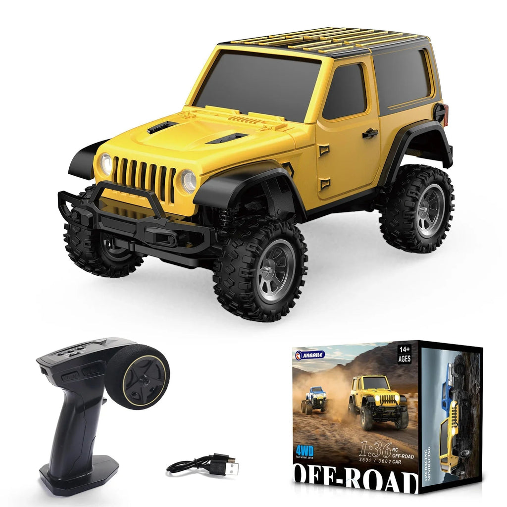 Dálkově ovládané RC auto 1/36 s pohonem 4x4 a osvětlením - terénní model 0