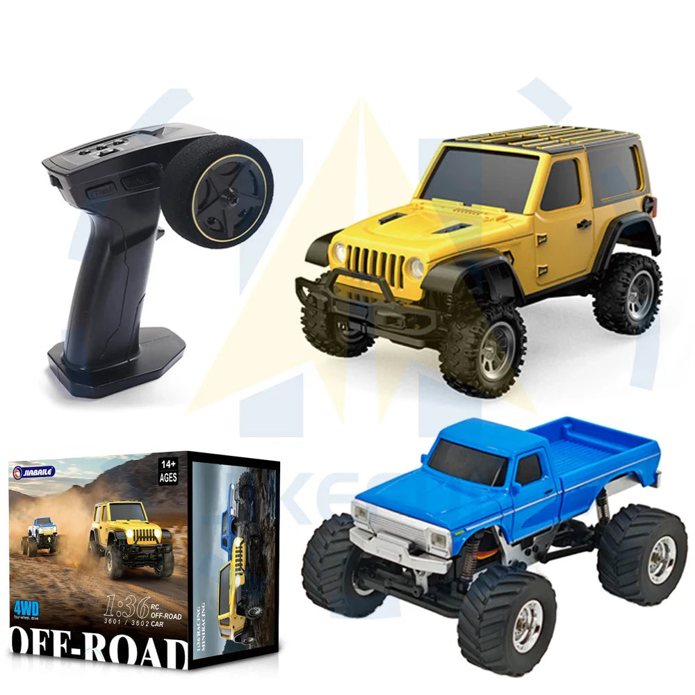 Dálkově ovládané RC auto 1/36 s pohonem 4x4 a osvětlením - terénní model 1
