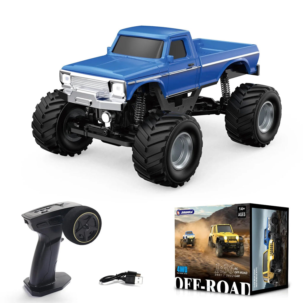 Dálkově ovládané RC auto 1/36 s pohonem 4x4 a osvětlením - terénní model 2