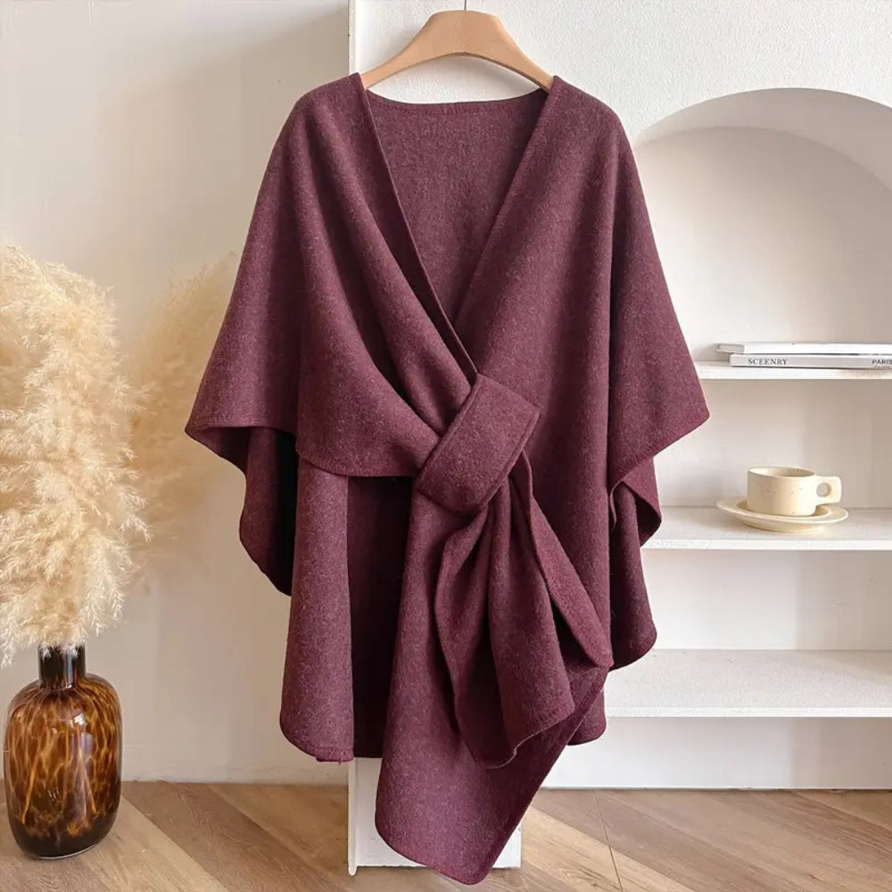 Dámský větruodolný šálový kabát z měkkého akrylu, ideální pro elegantní podzimní styl 1