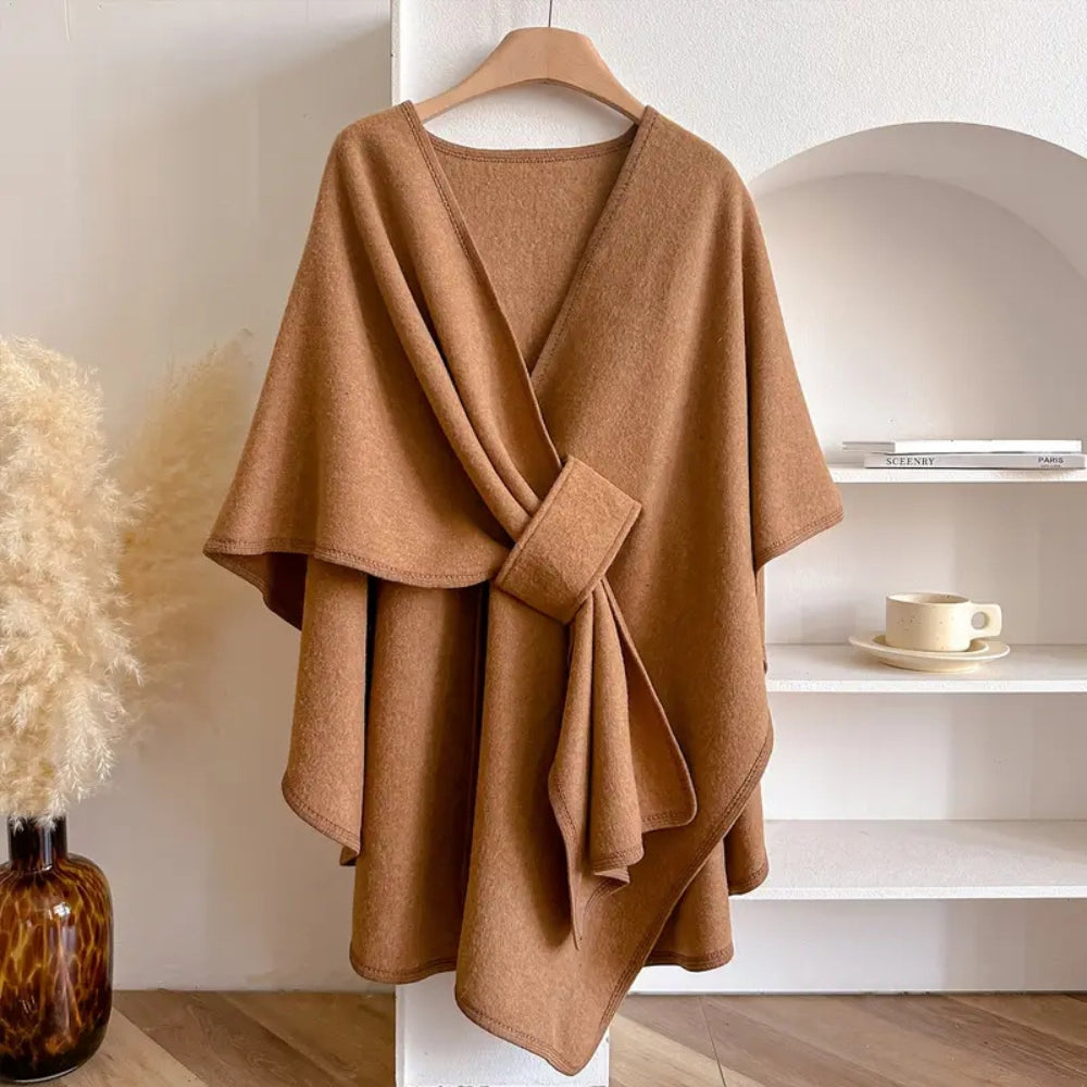 Dámský větruodolný šálový kabát z měkkého akrylu, ideální pro elegantní podzimní styl 2